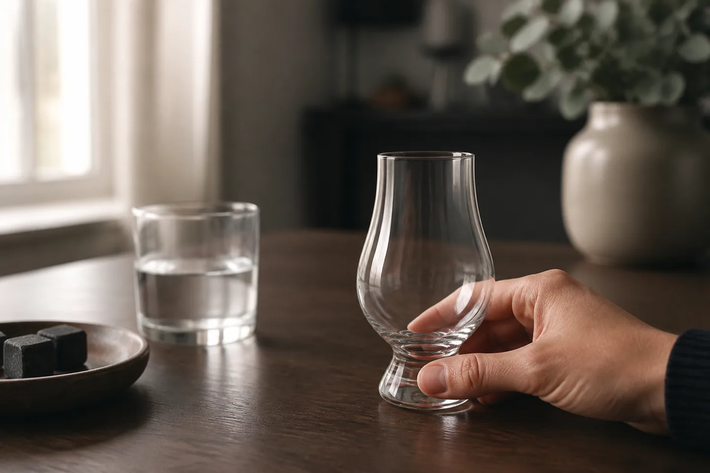 Cómo sujetar una copa de whisky sin alterar la cata