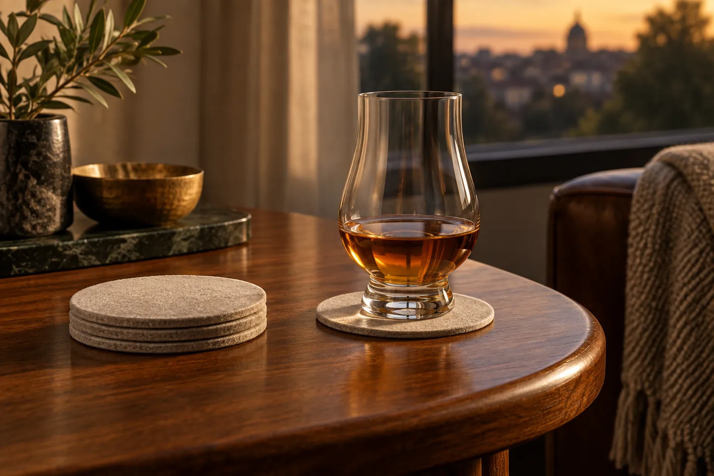 Posavasos absorbentes para whisky: tamaño, base y cuidado