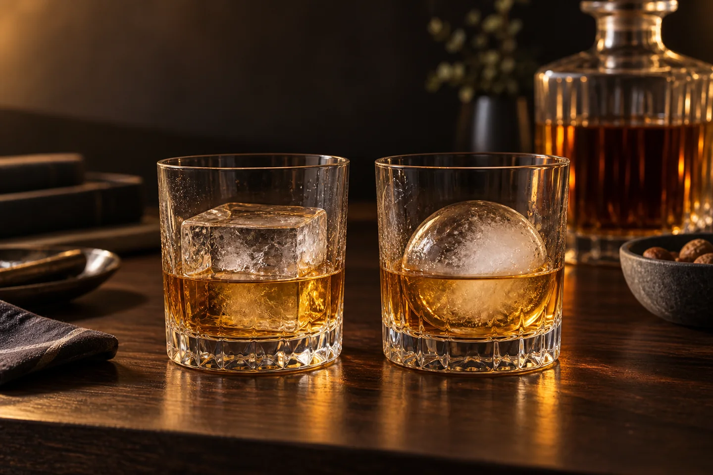 Moldes de hielo para whisky: bolas o cubos