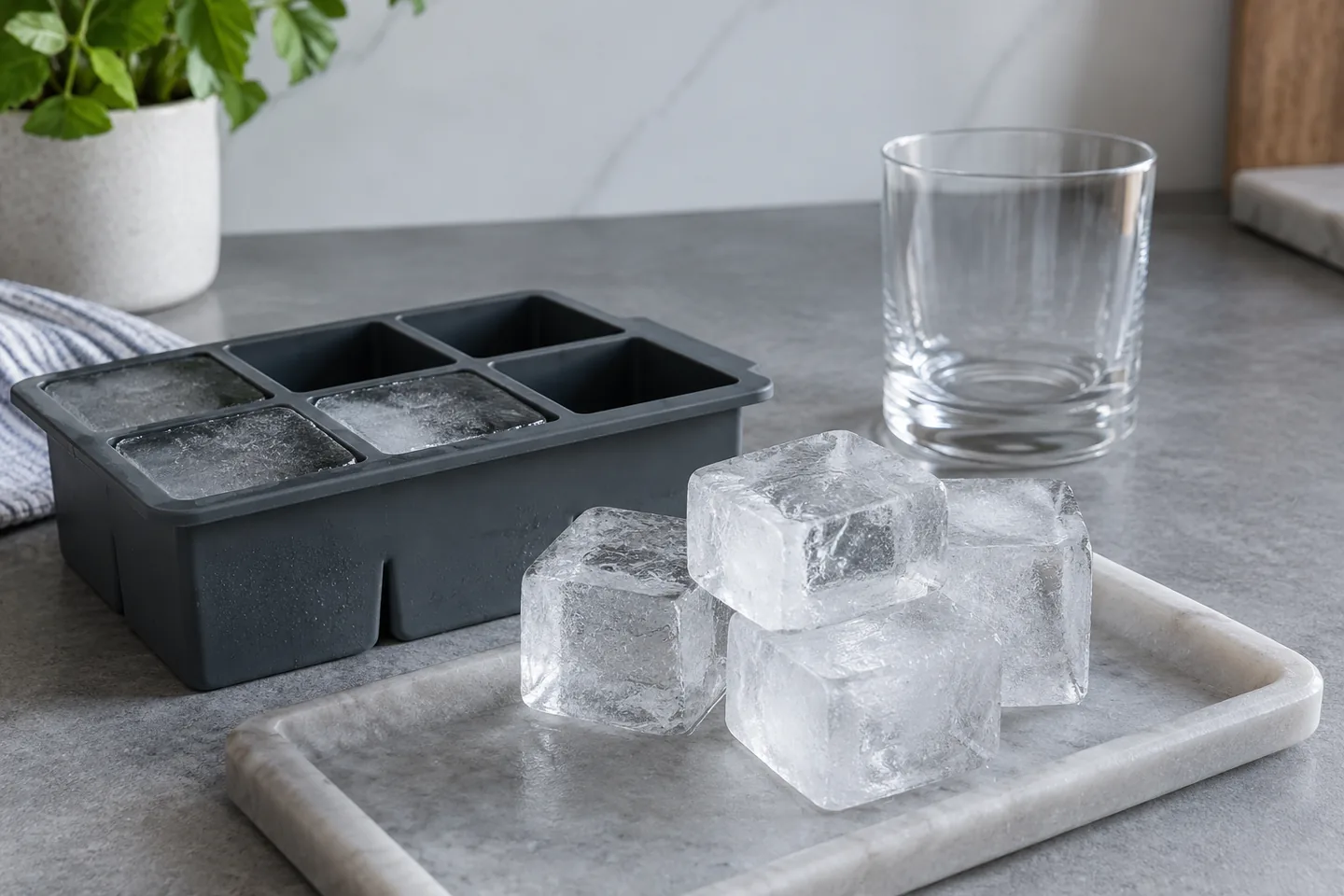 Molde de hielo grande para whisky: tamaño, material e higiene