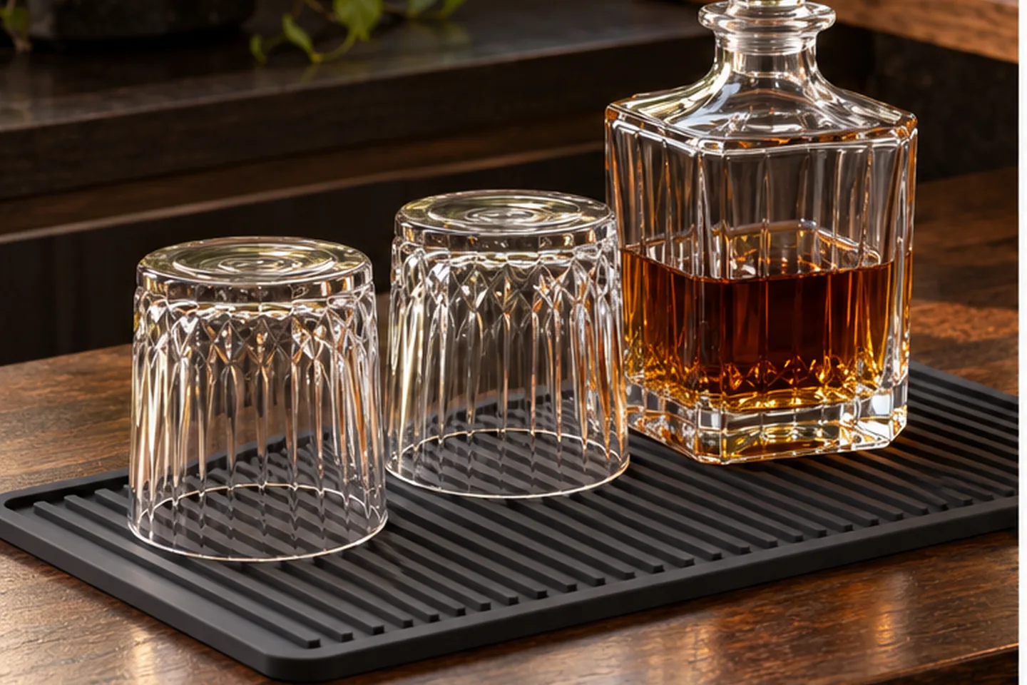 Tapete escurridor para vasos de whisky: medidas y limpieza